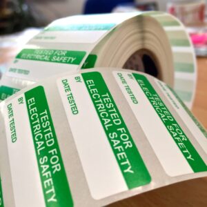 custom electrical labels on a roll for easy use.