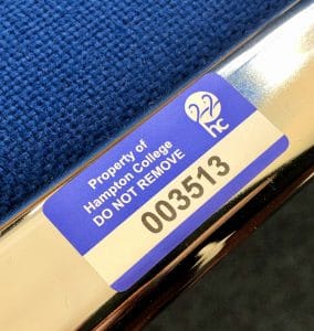Security Label used as an asset tag.